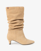 Botte mi-haute en cuir beige Nirvana