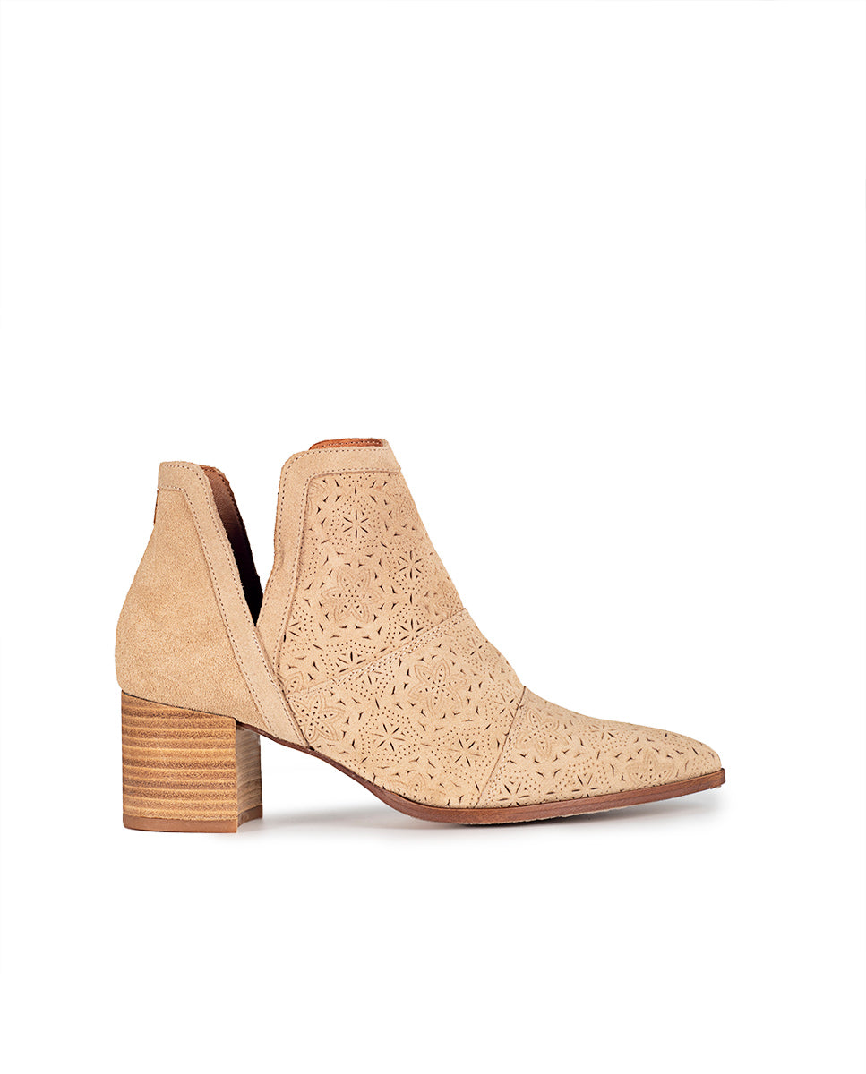 Beige Engraved Azahara Ankle Boot