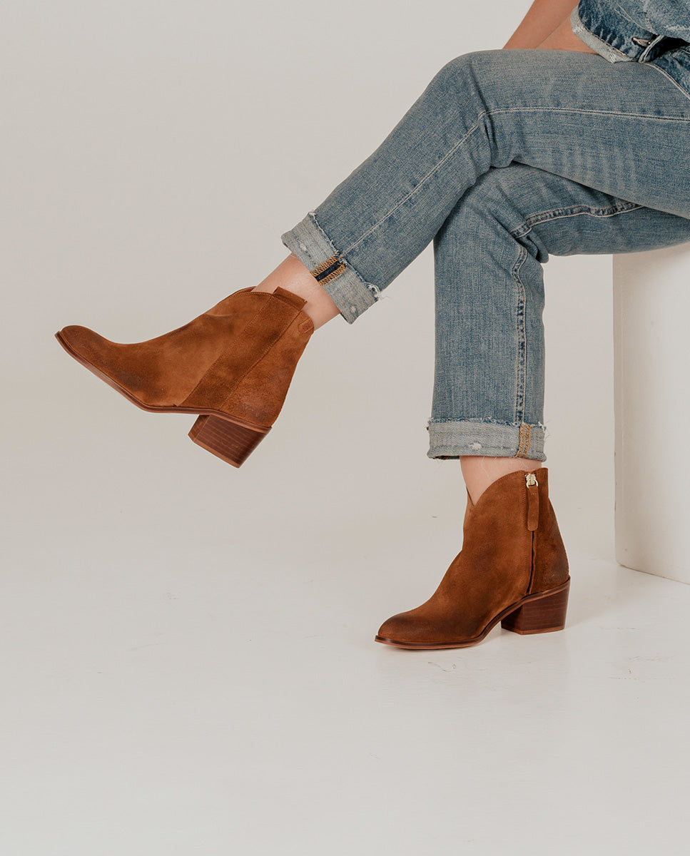 Piper Suede Muscade Ankle Boots