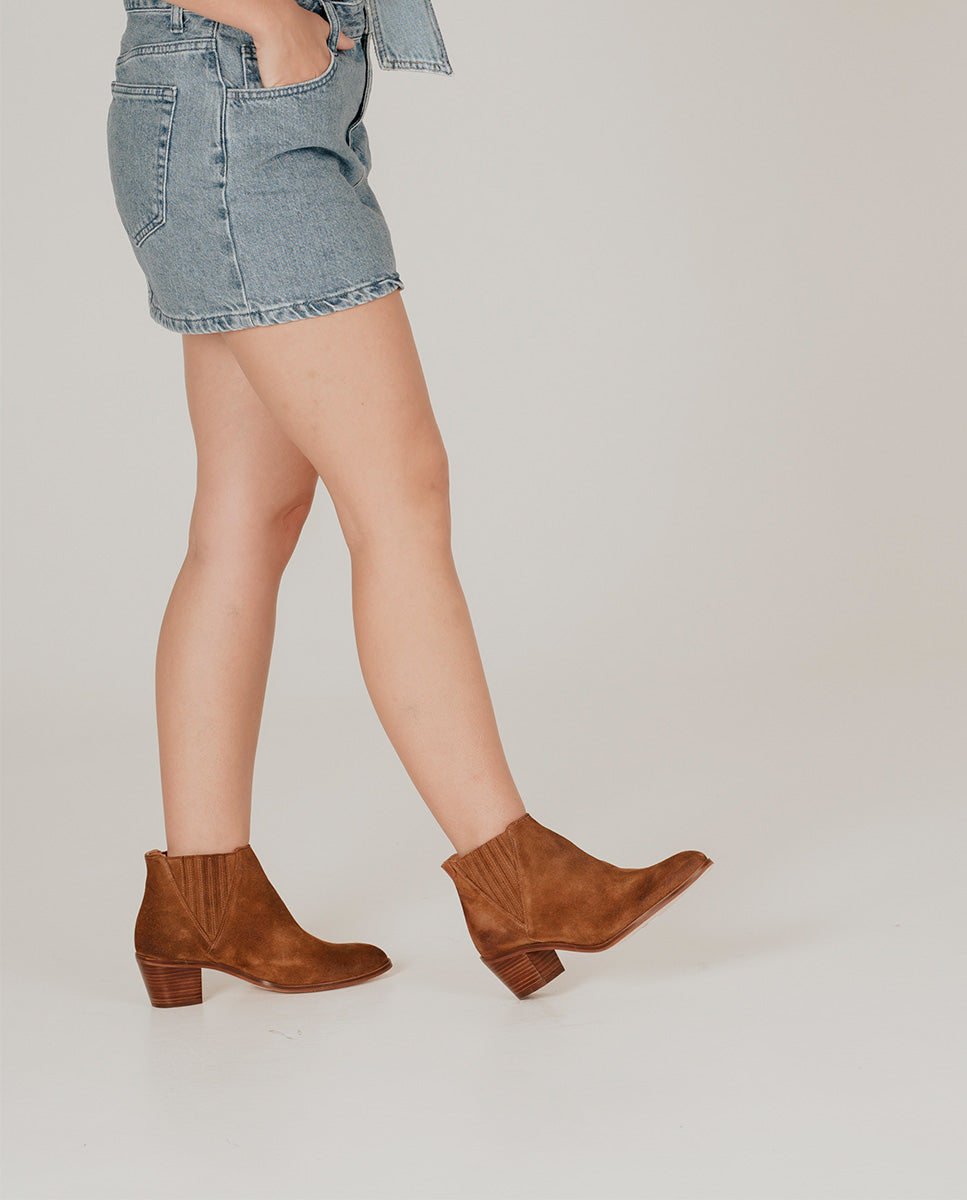 Clarisa Suede Muscade Ankle Boots