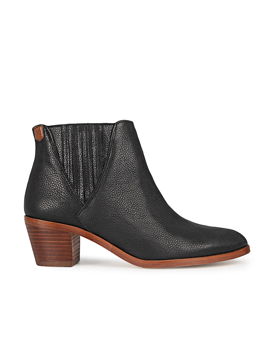 Clarisa Black Leather High Heel Boot