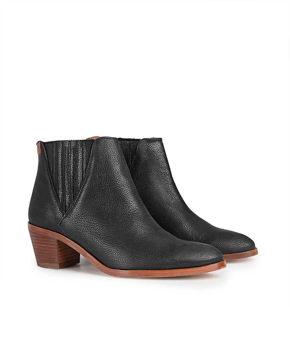 Clarisa Black Leather High Heel Boot