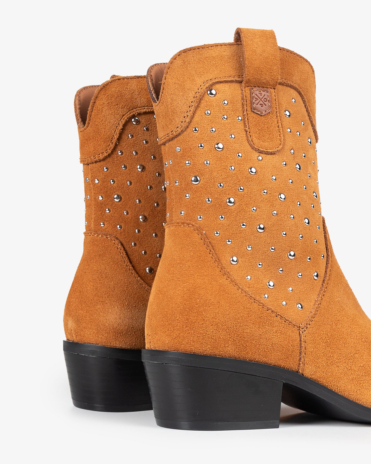 Brown Suede Ankle Boot with Studs Senda