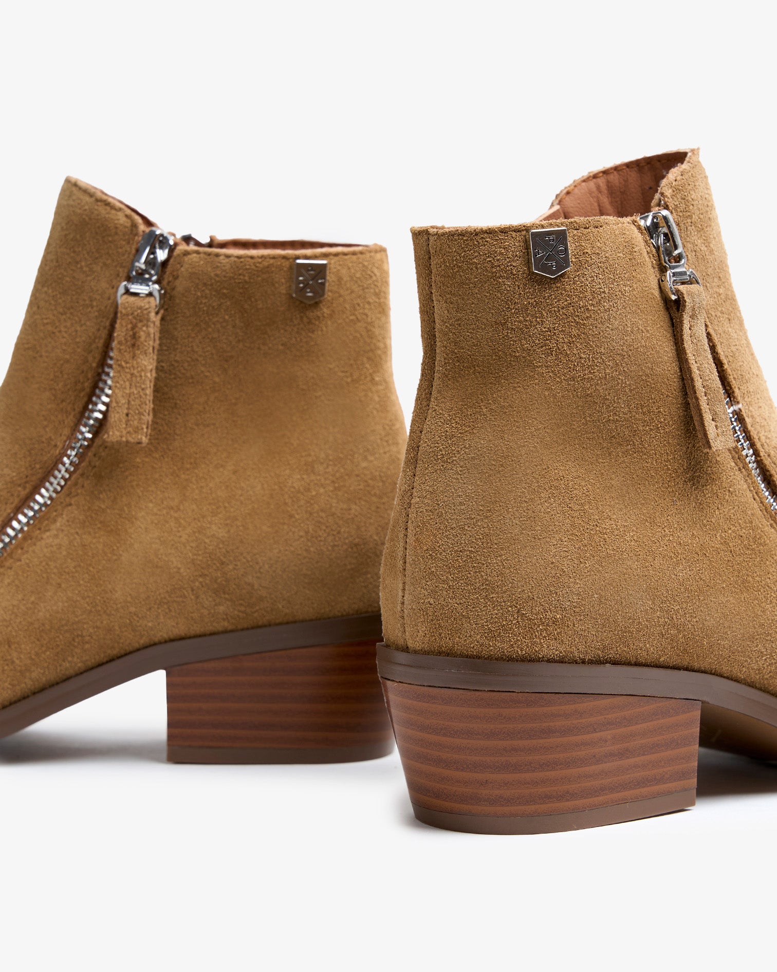 Brown Suede Ankle Boot with Urban Zipper