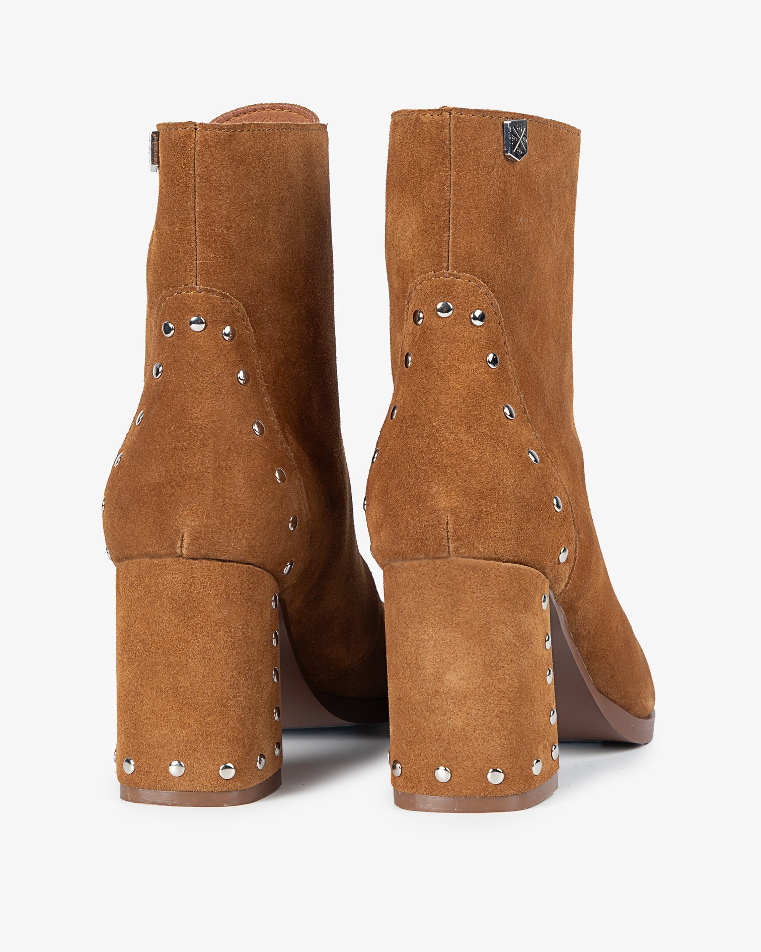 Brown Suede Ankle Boot with Studs Atenea