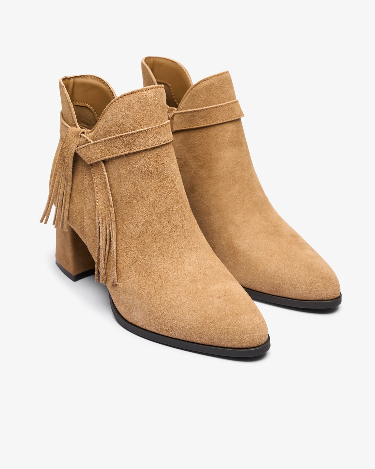 Botín Beige de Mujer Cayafate Flecos 36