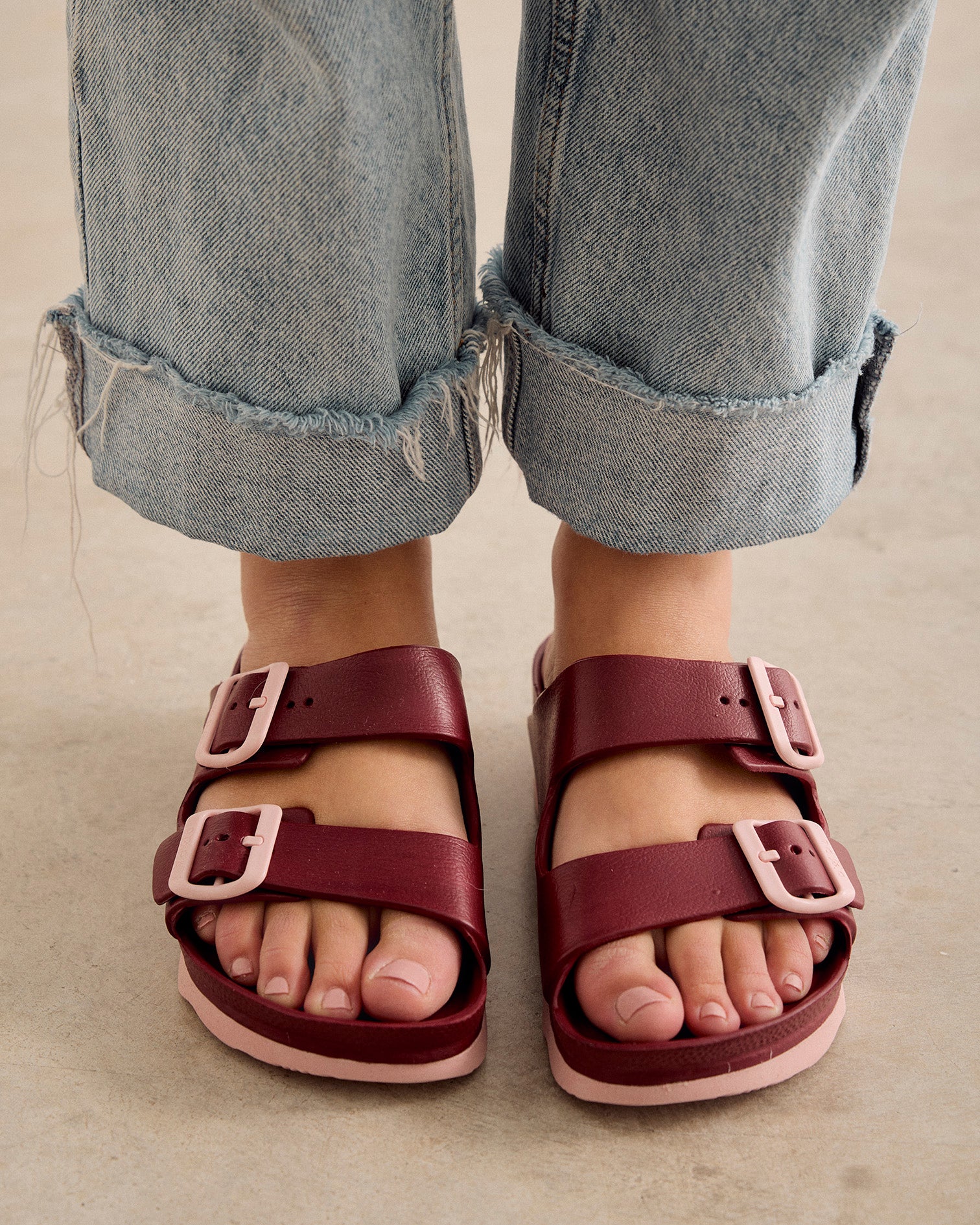 Claquettes d’eau femme Aqua Buye Bordeaux 