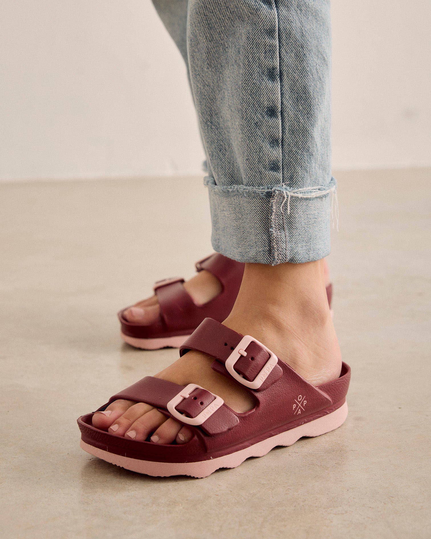 Claquettes d’eau femme Aqua Buye Bordeaux 