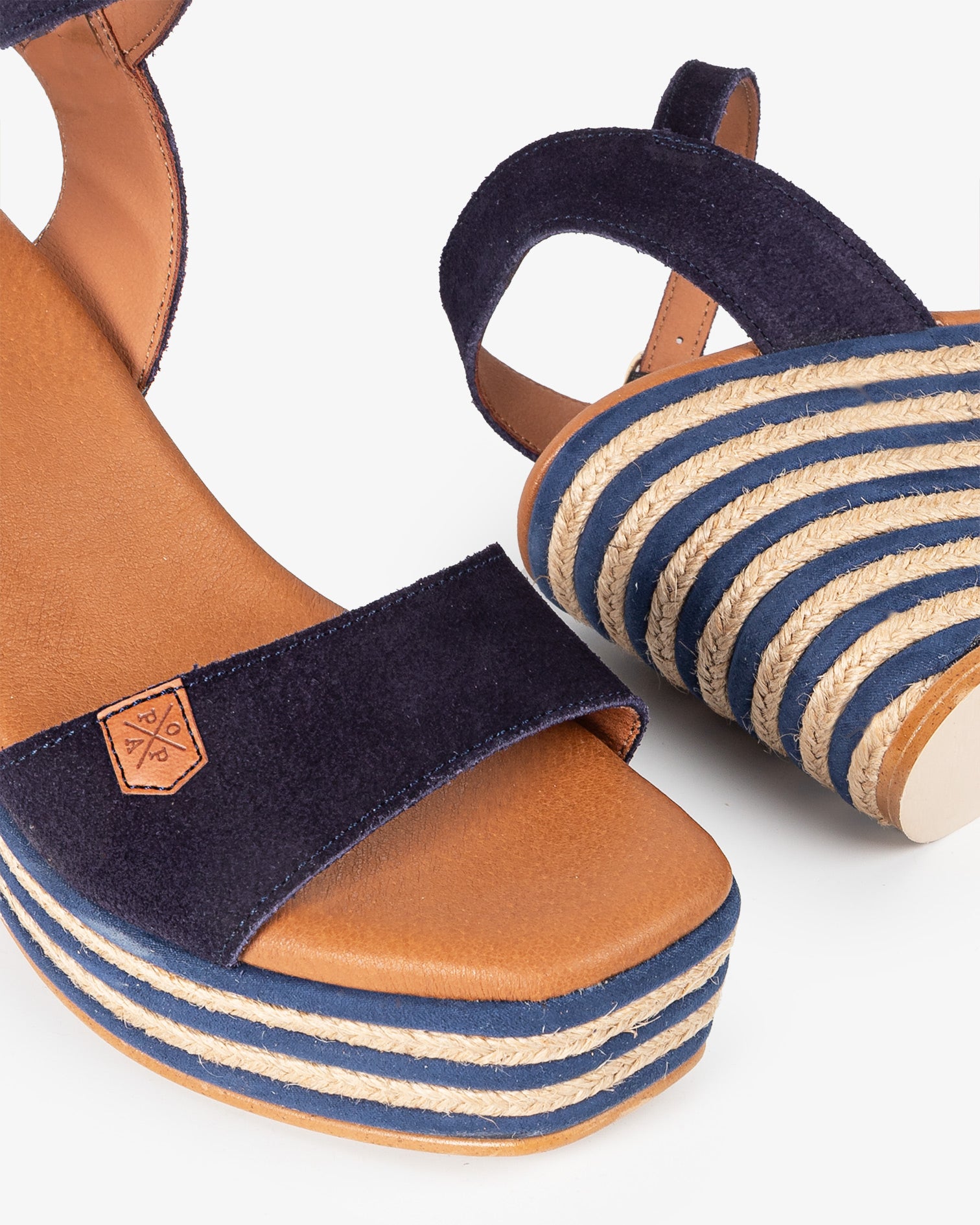 High Wedge Coral Suede Marine