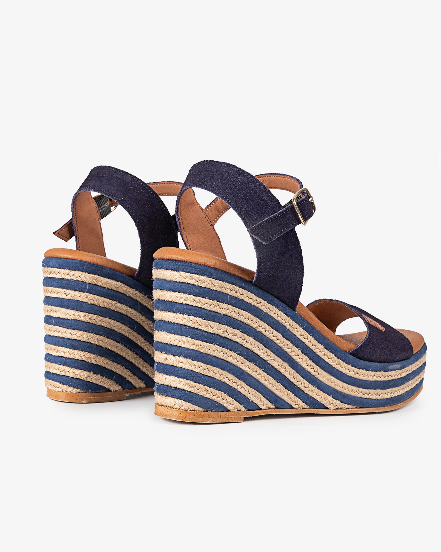 High Wedge Coral Suede Marine