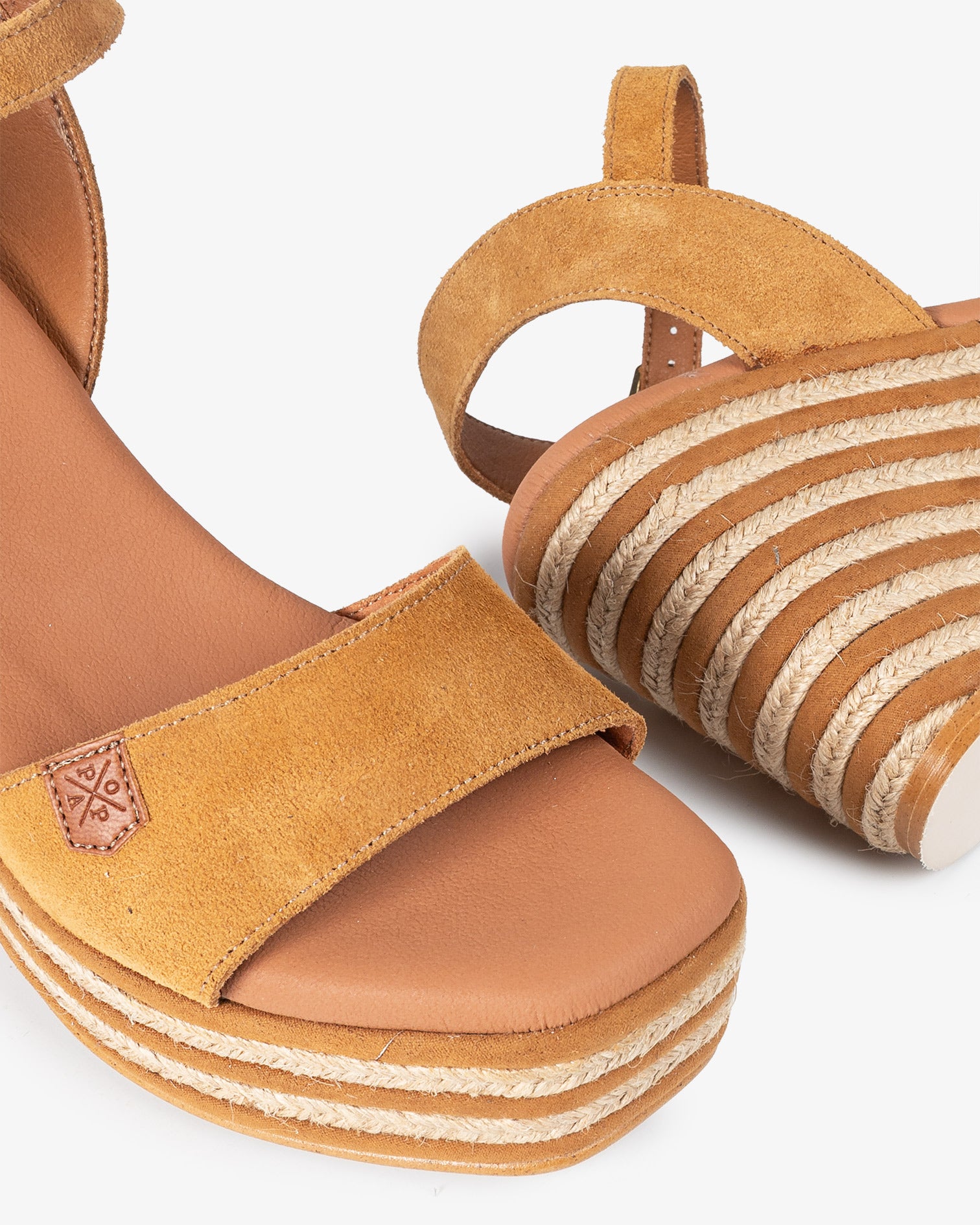 High Wedge Coral Suede Leather