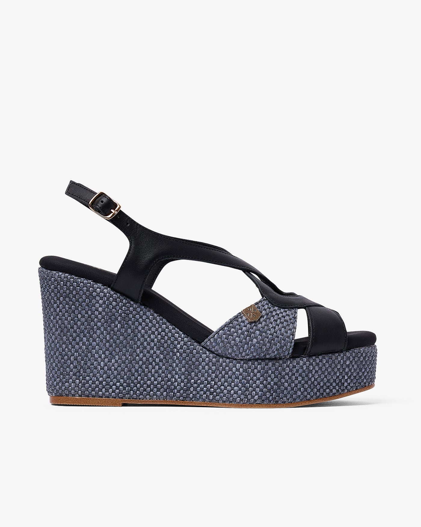 Cuña Baiuca Rafia Negro 35