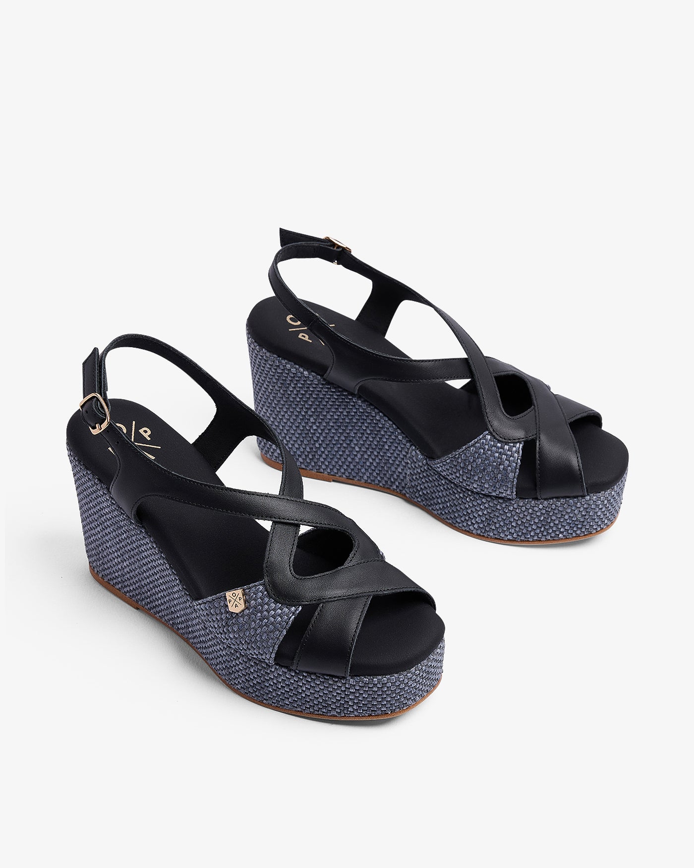 Cuña Baiuca Rafia Negro 35