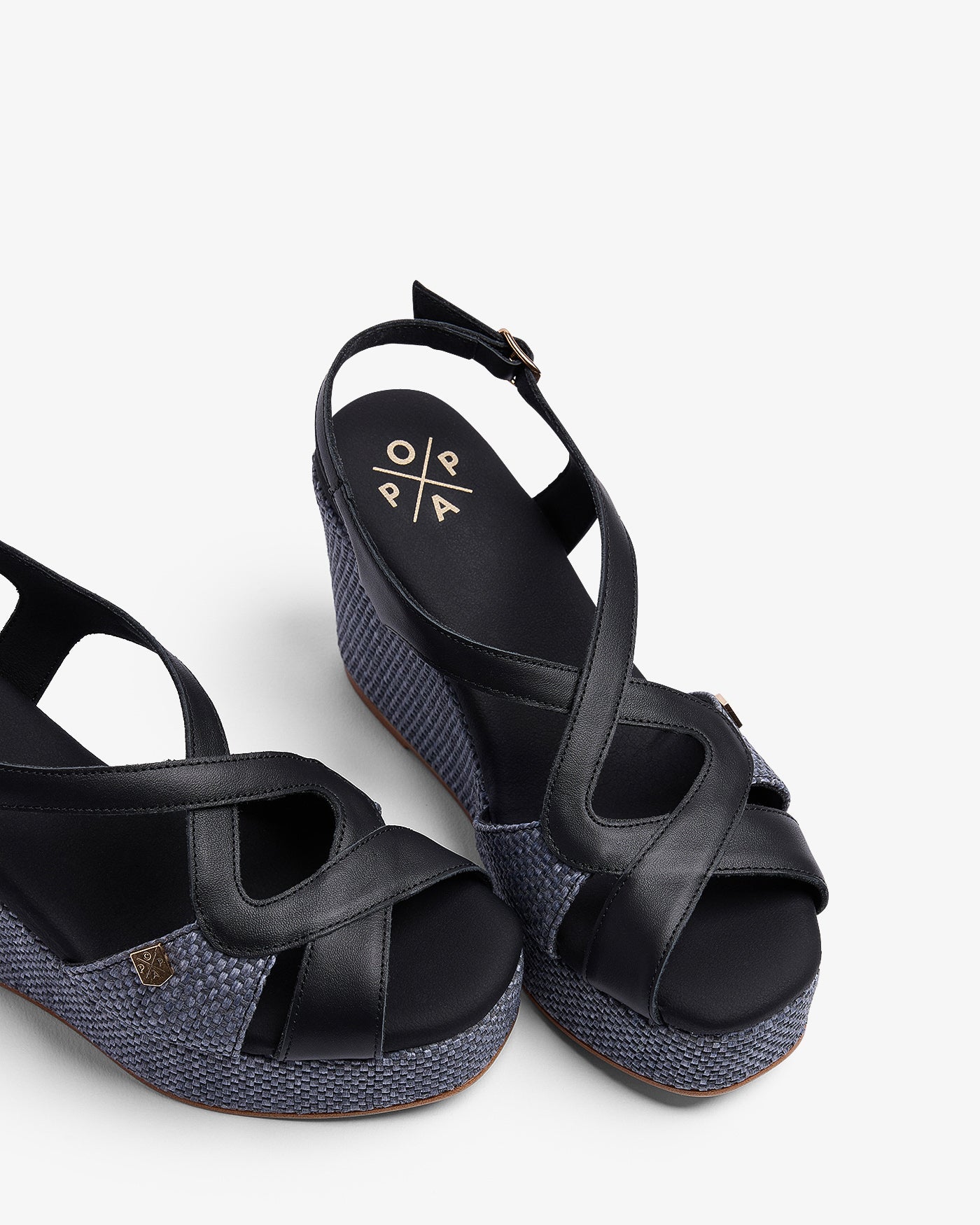 Cuña Baiuca Rafia Negro 35