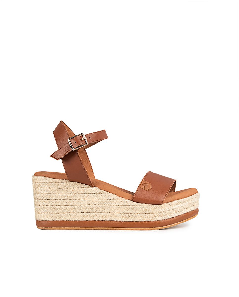 Low Jute Arambol Leather Wedge with buckle