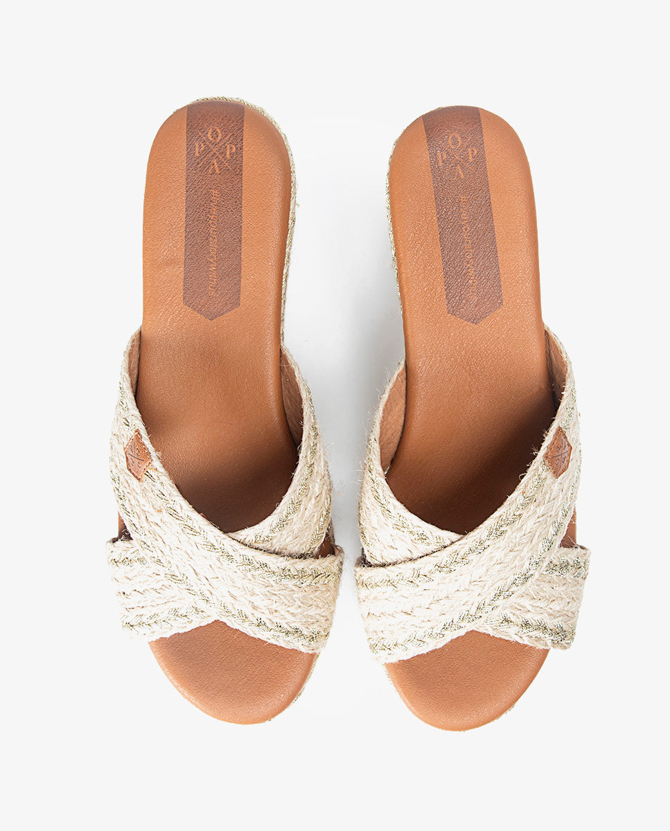 Juta de cunha baixa Albufera laminada em platina