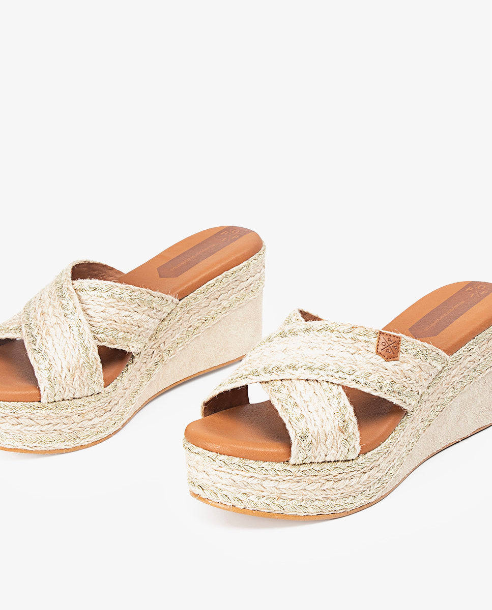 Juta de cunha baixa Albufera laminada em platina