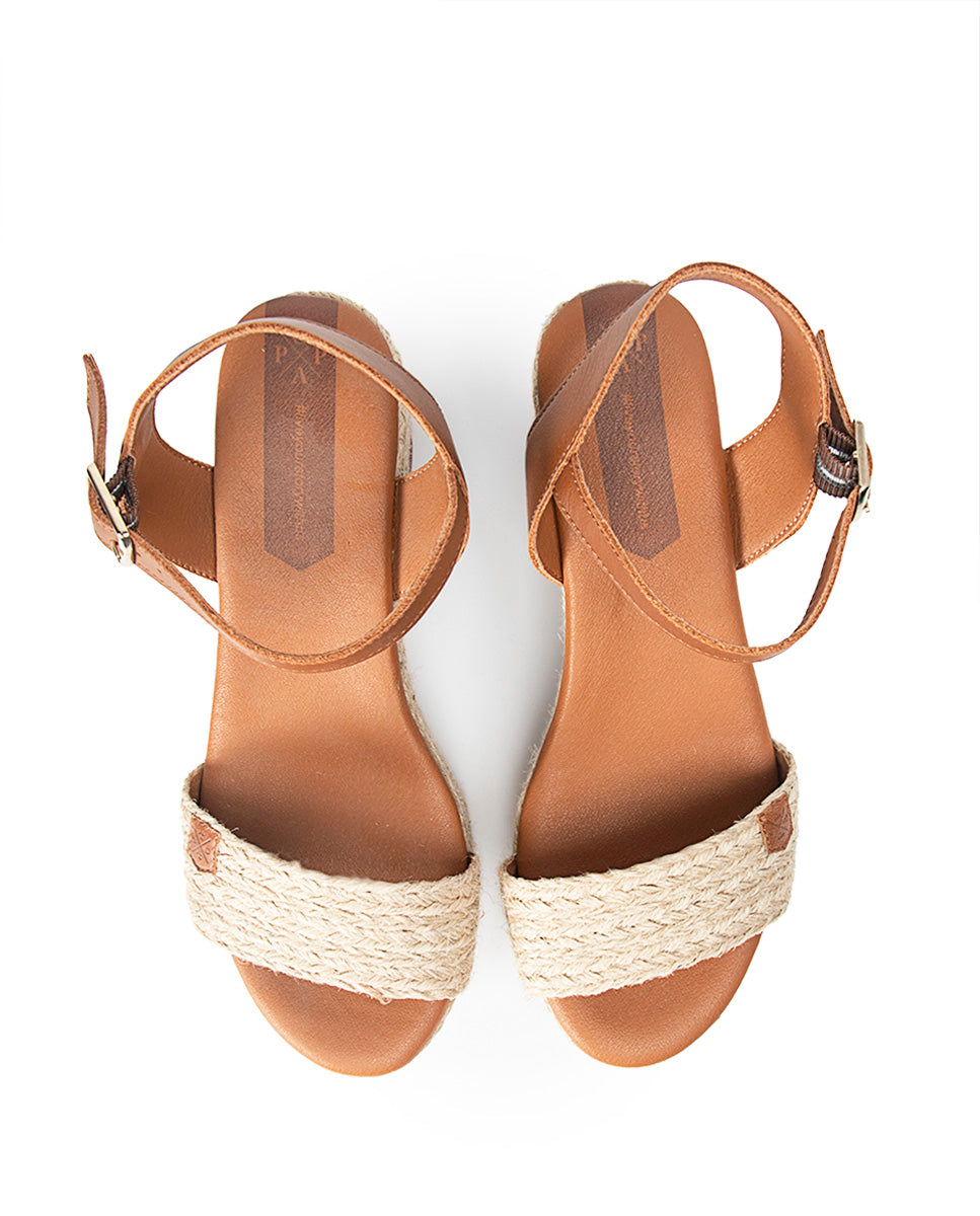 Low Jute Wedge Arambol Salem Leather with buckle