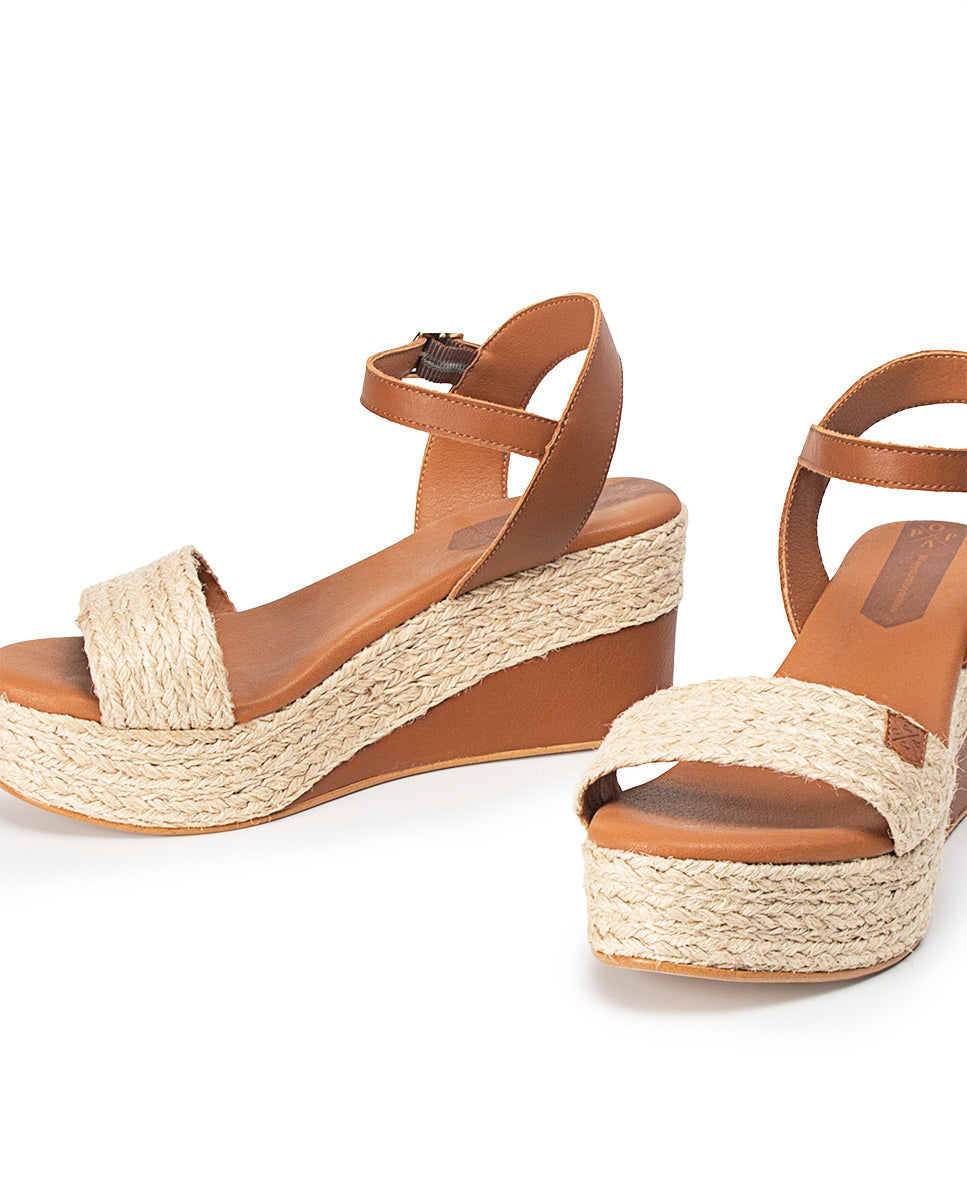 Low Jute Wedge Arambol Salem Leather with buckle