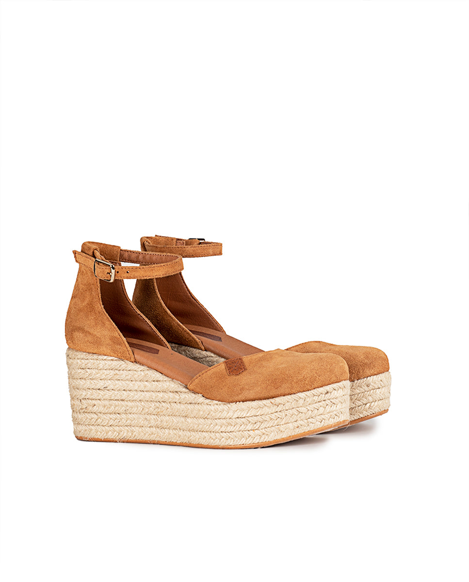 Low Jute Wedge Cantalar Split Leather with buckle