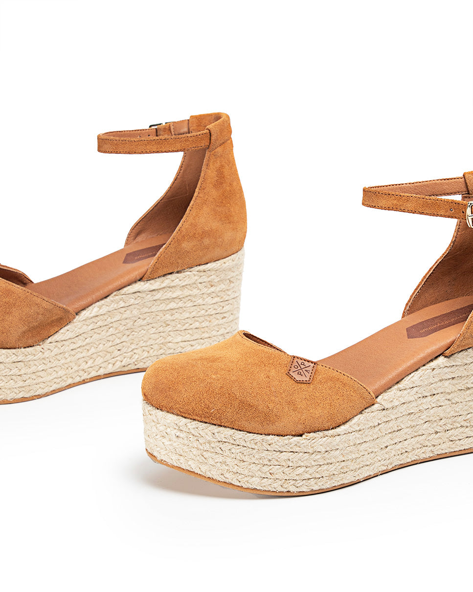 Low Jute Wedge Cantalar Split Leather with buckle