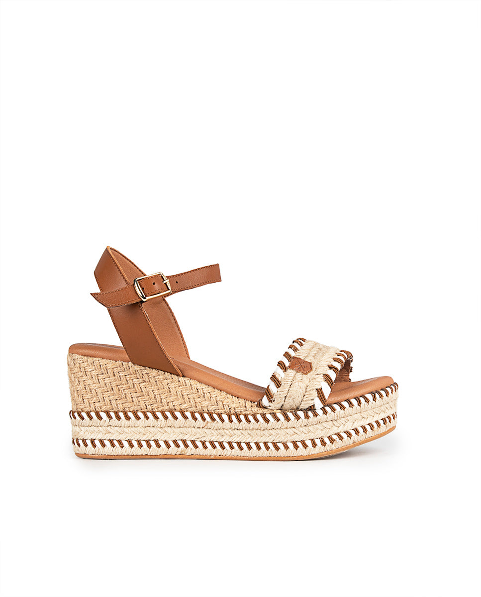 Low Wedge Jute Arambol Sutach Leather with buckle