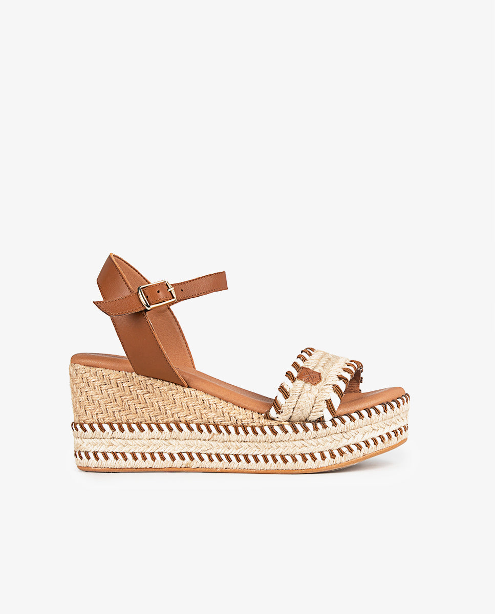 Low Wedge Jute Arambol Sutach Leather with buckle