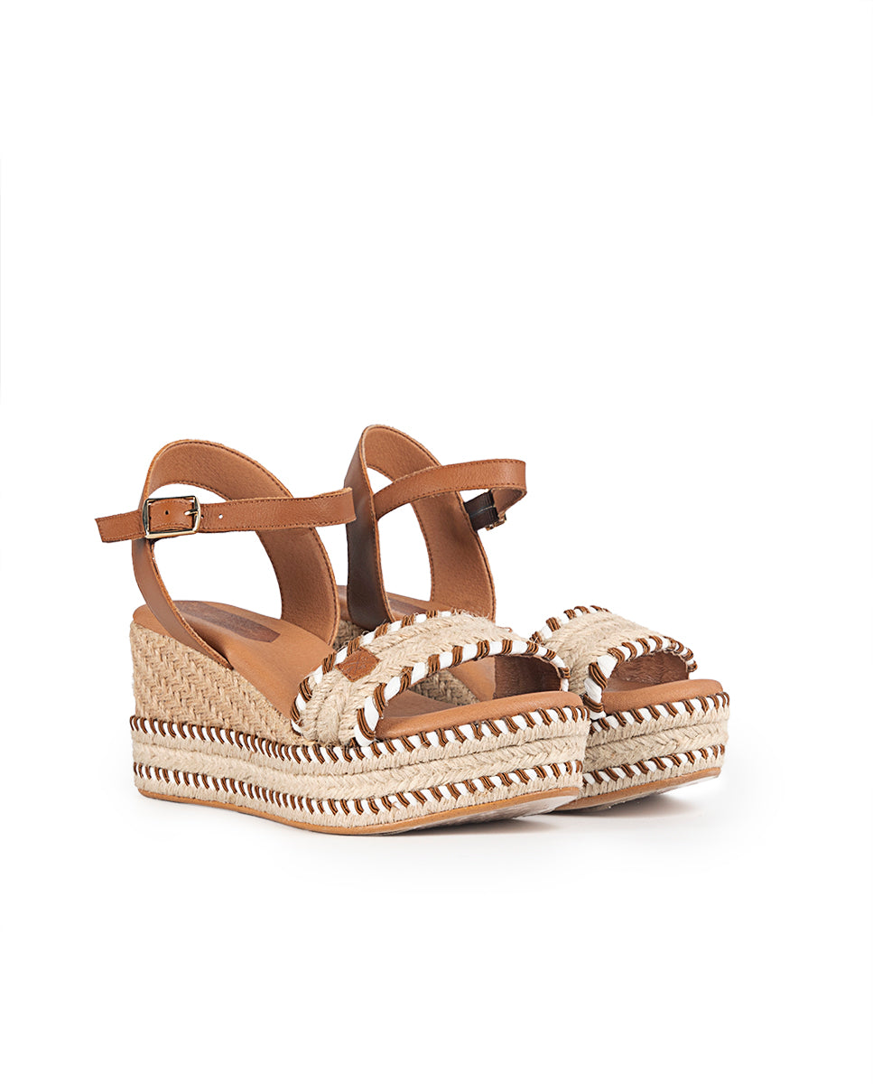 Low Wedge Jute Arambol Sutach Leather with buckle