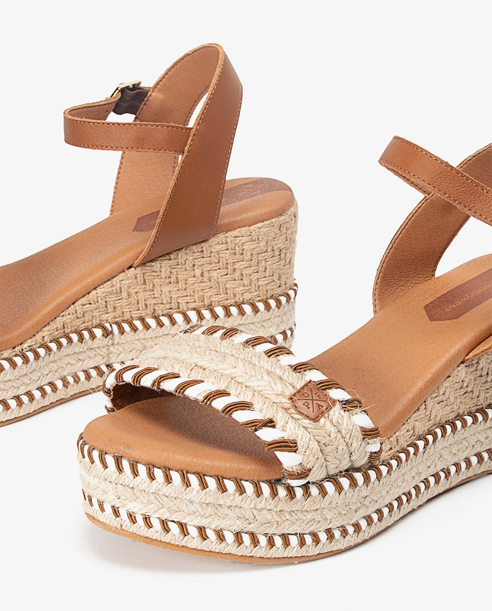 Low Wedge Jute Arambol Sutach Leather with buckle