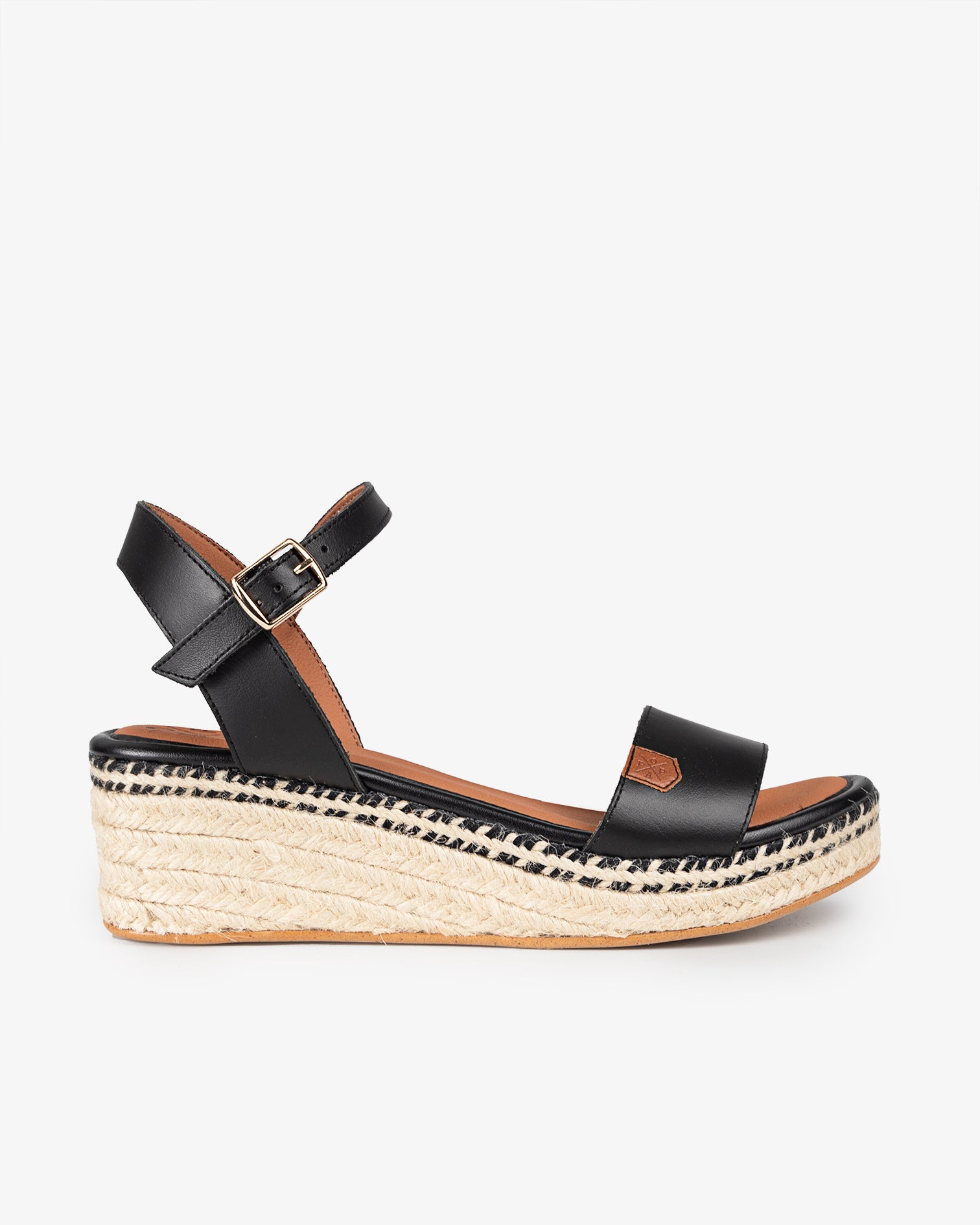 Cuña Baja Zante Piel Negro 35