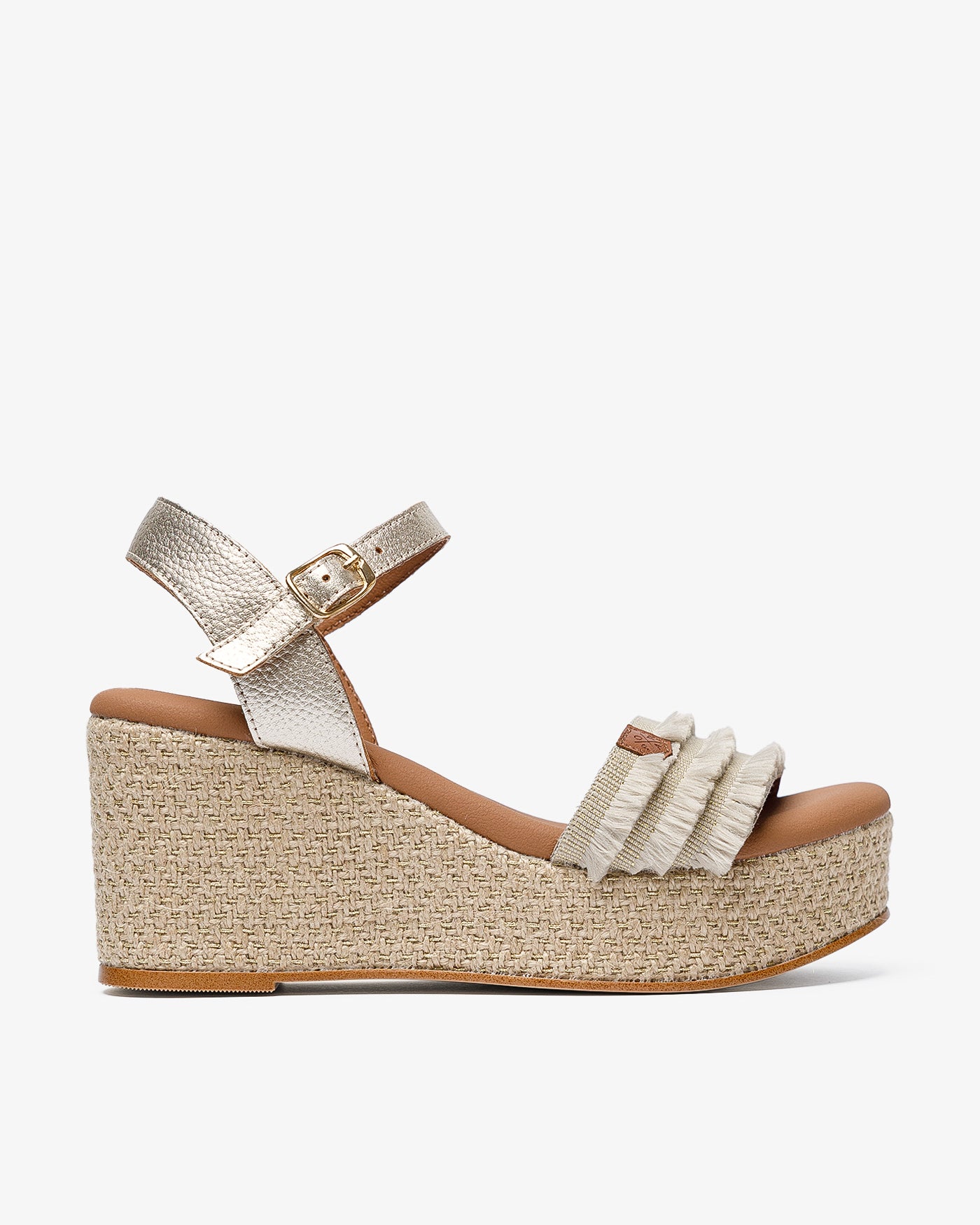 Cuña Arambol Flecos Yute Oro 35