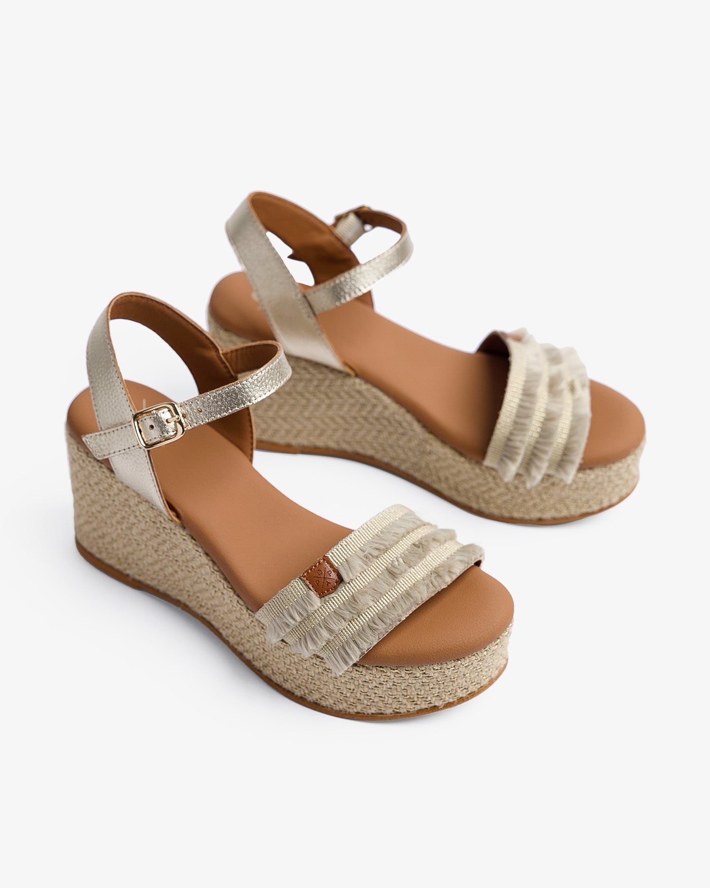 Cuña Arambol Flecos Yute Oro 35