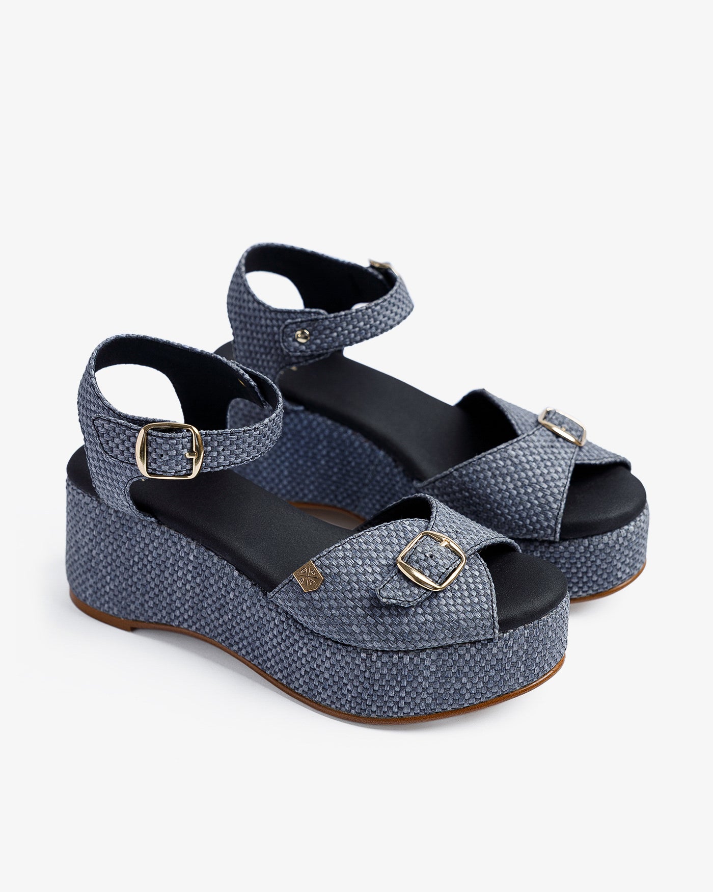 Cuña Muriel Rafia Negro 35