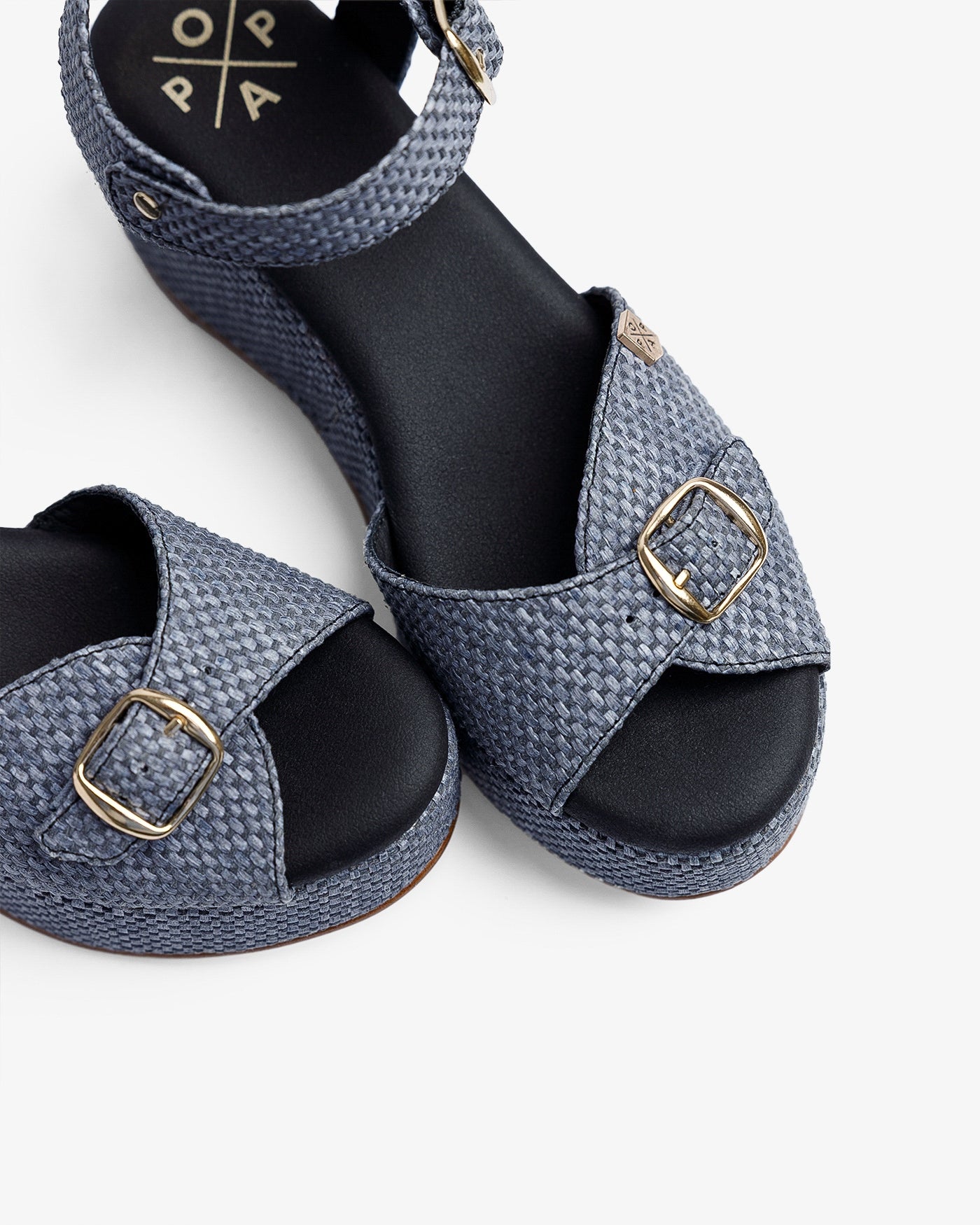 Cuña Muriel Rafia Negro 35