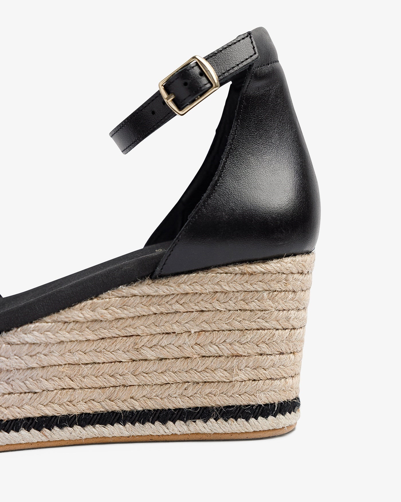 Compensées Cantalar en cuir noir 