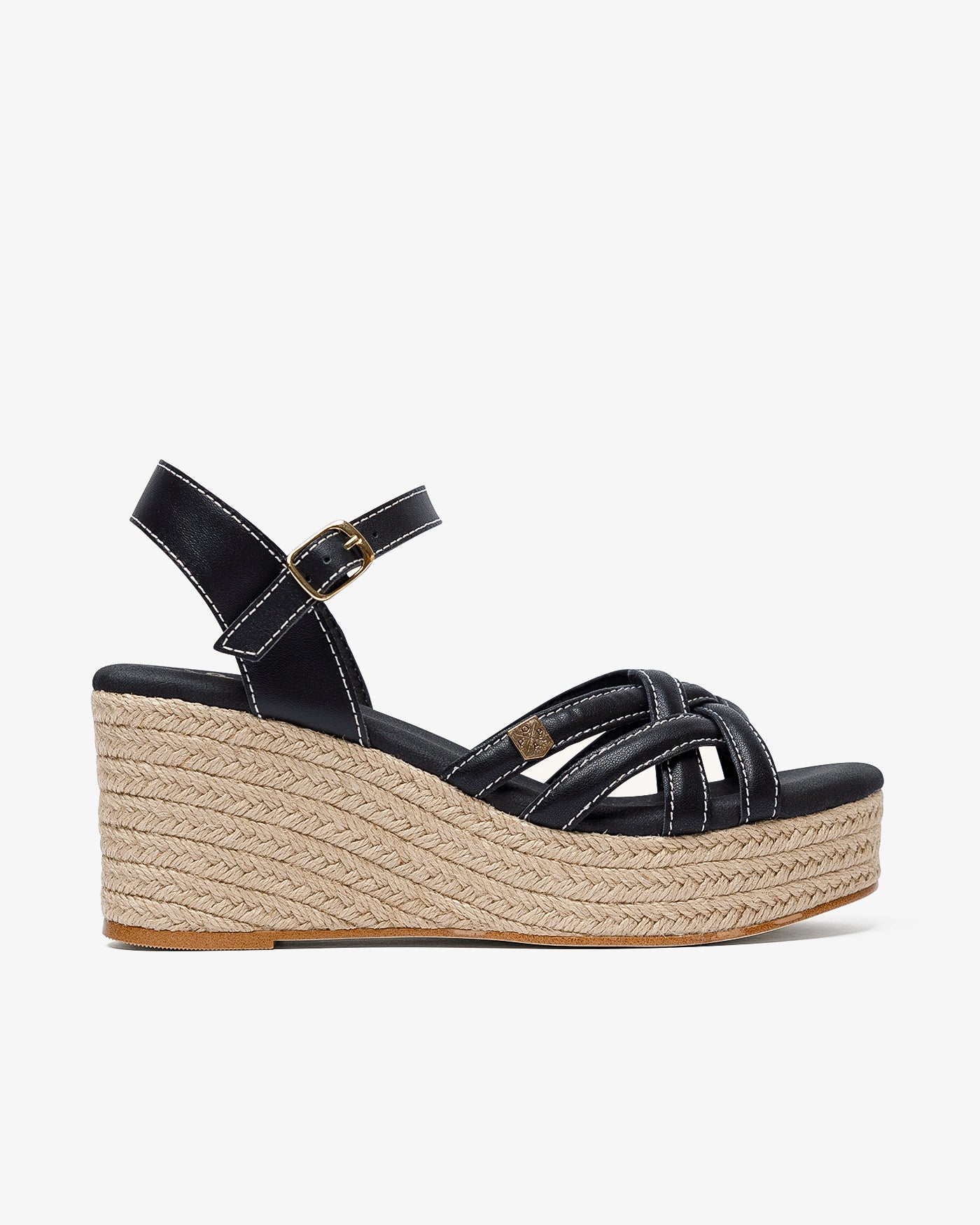 Cuña Marinha Tiras Negro 35