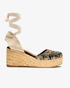 Compensée Zushi en raphia noir 