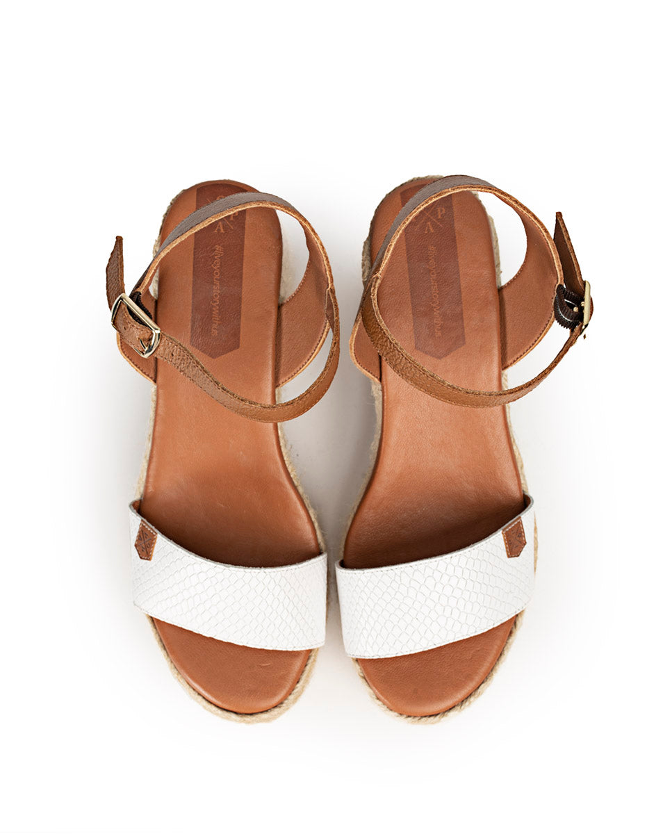 Wedge Heel Abaka Snake White