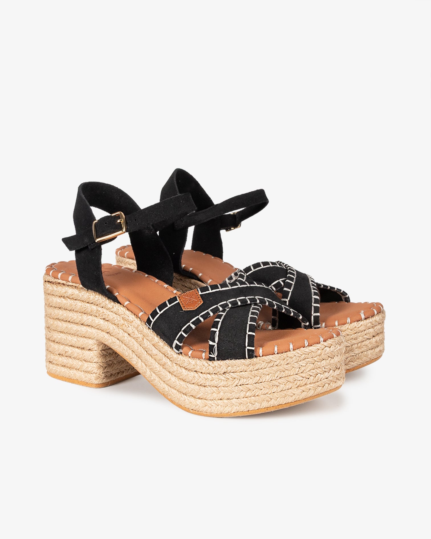 Clifton Wedge Heel Black Stitching