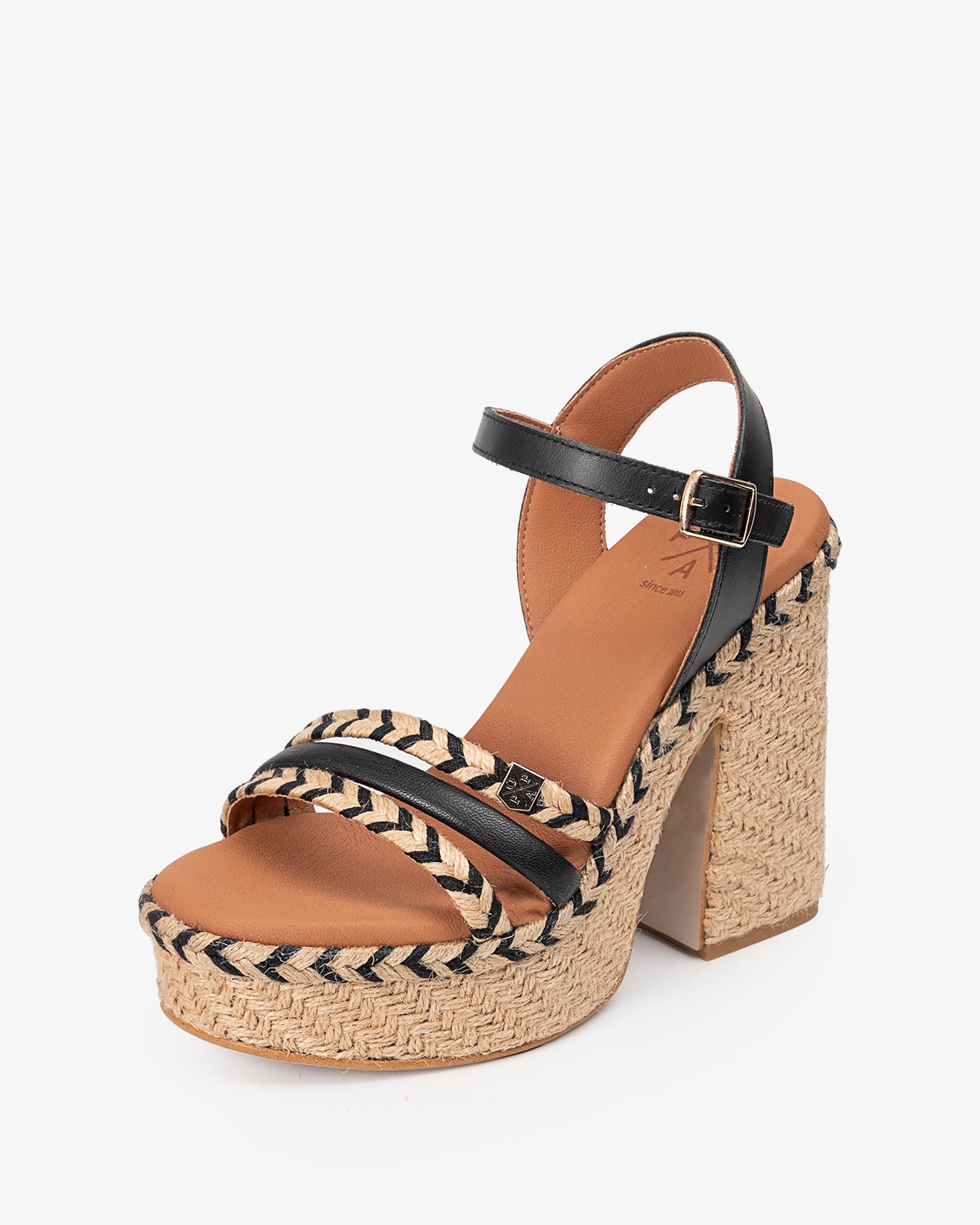 Cuña Tacón Canoa Yute Negro
