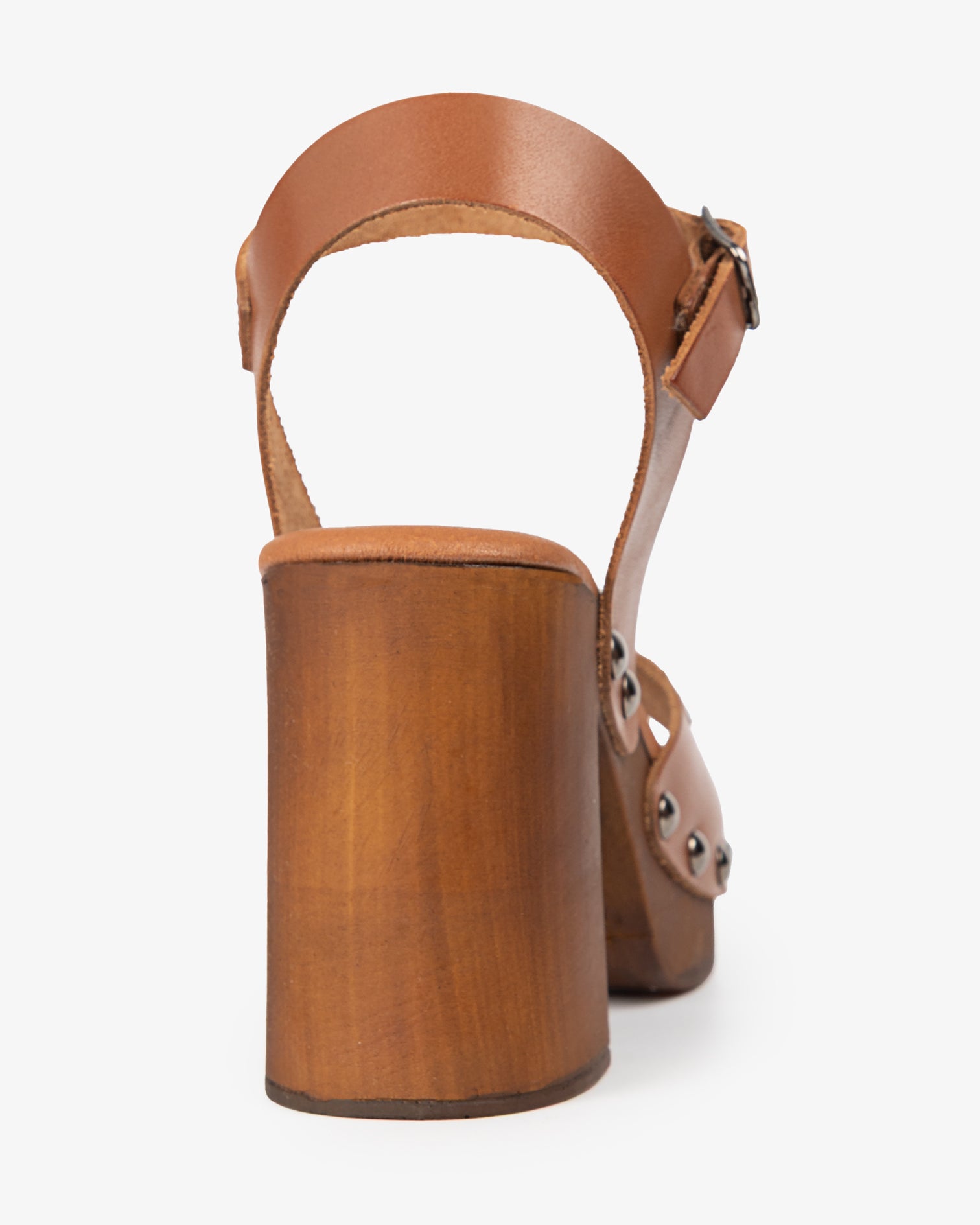 Sandalia Madera Tachas Willow Piel Cuero 35