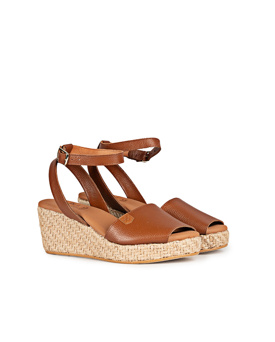 Elettra Leather Low Wedge