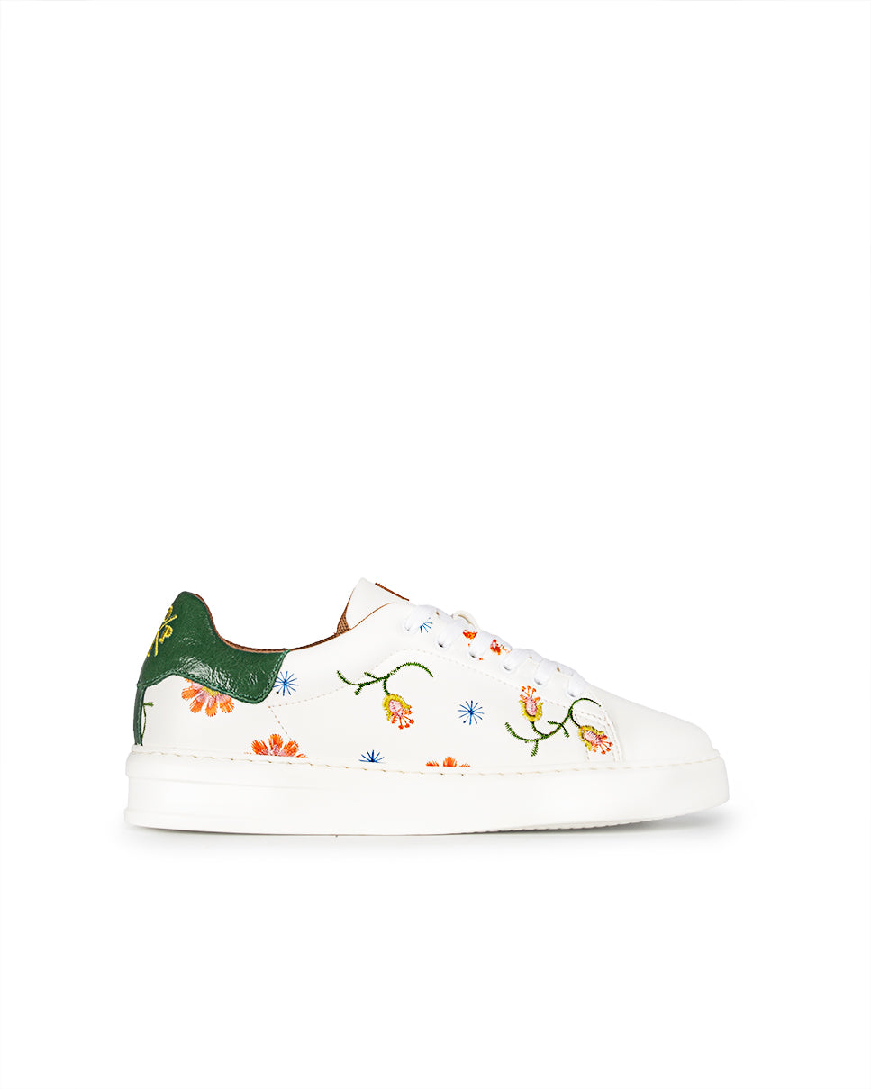 Vicort White Flowers Sneaker