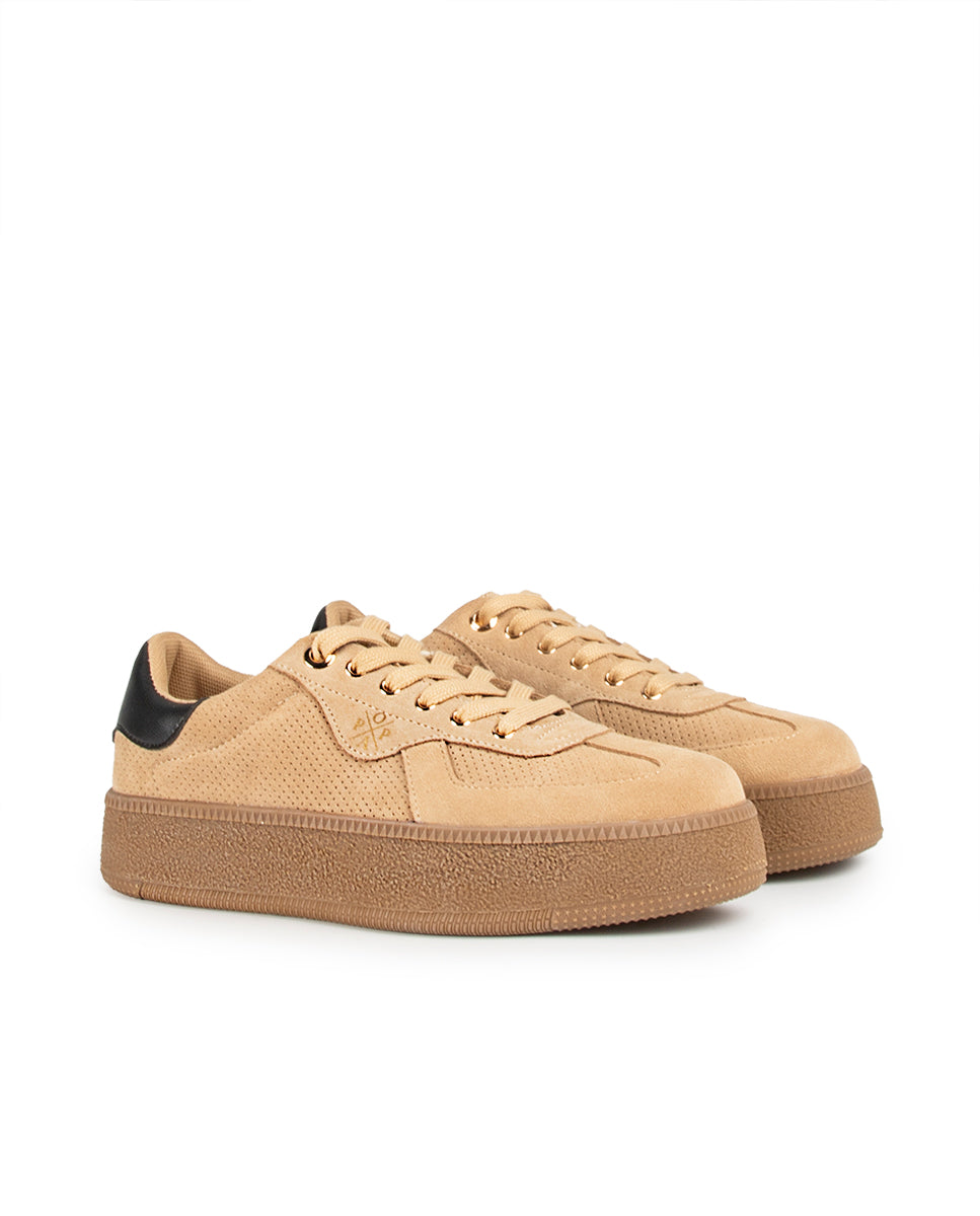 Noble Beige Platform Sneaker