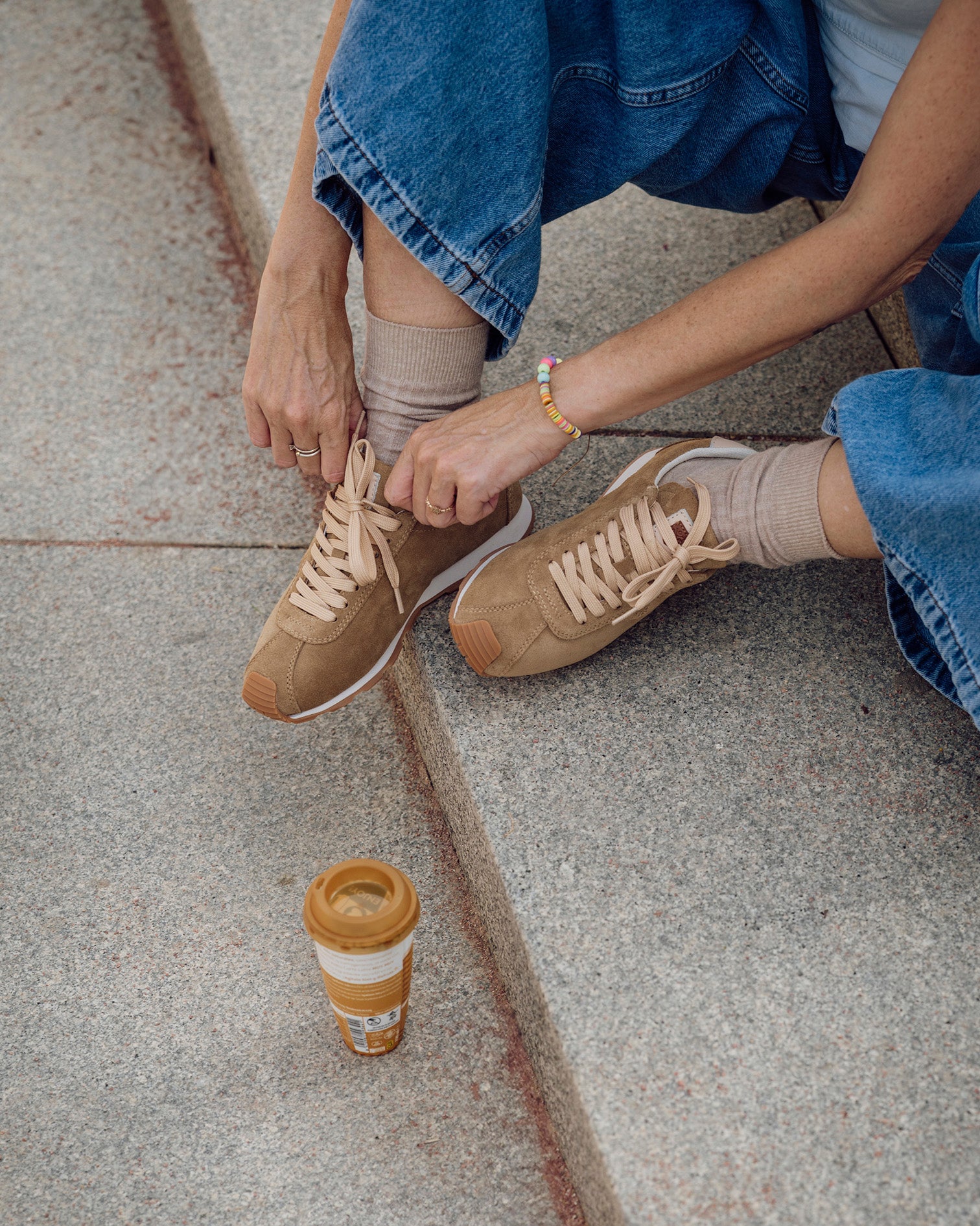 Kira Beige Suede Sneaker