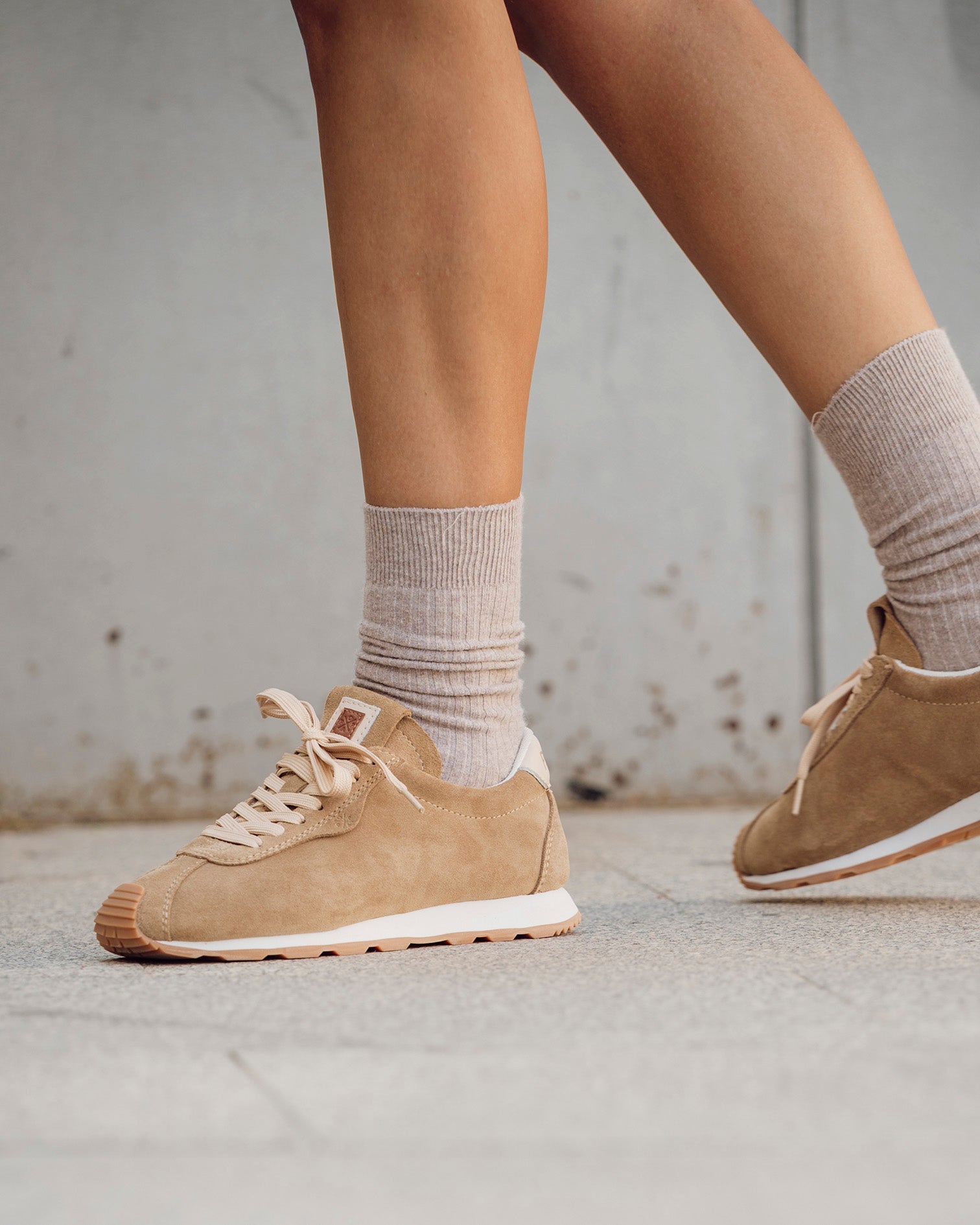 Kira Beige Suede Sneaker