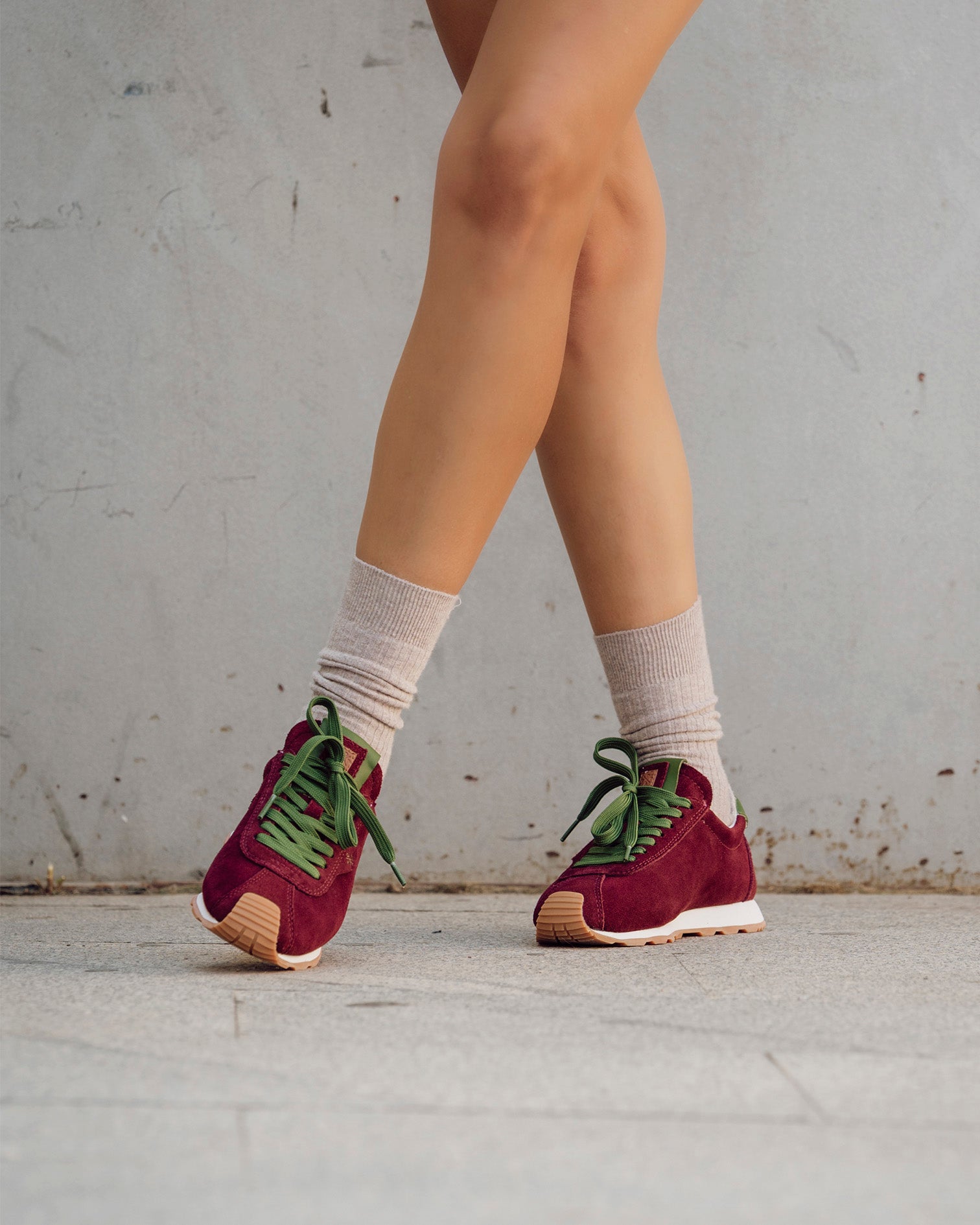 Kira Burgundy Suede Sneaker