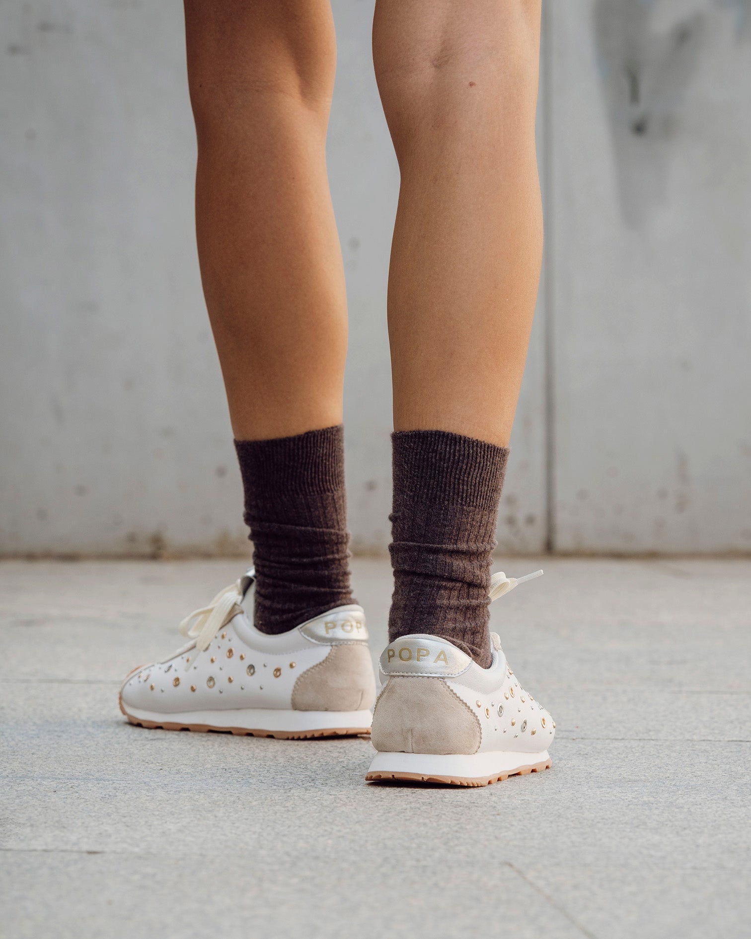 Inara Studded White Sneakers