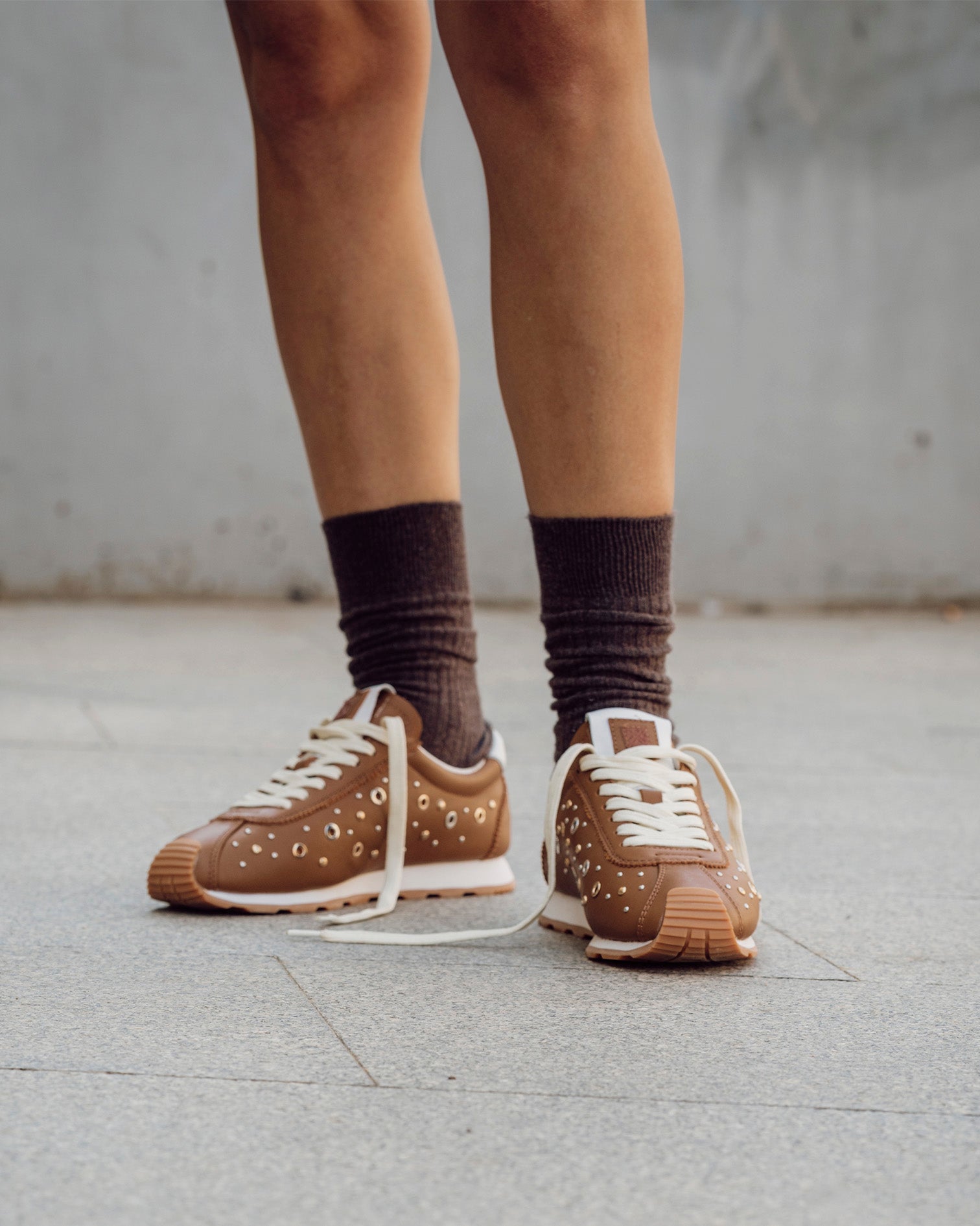 Inara Leather Studded Sneakers