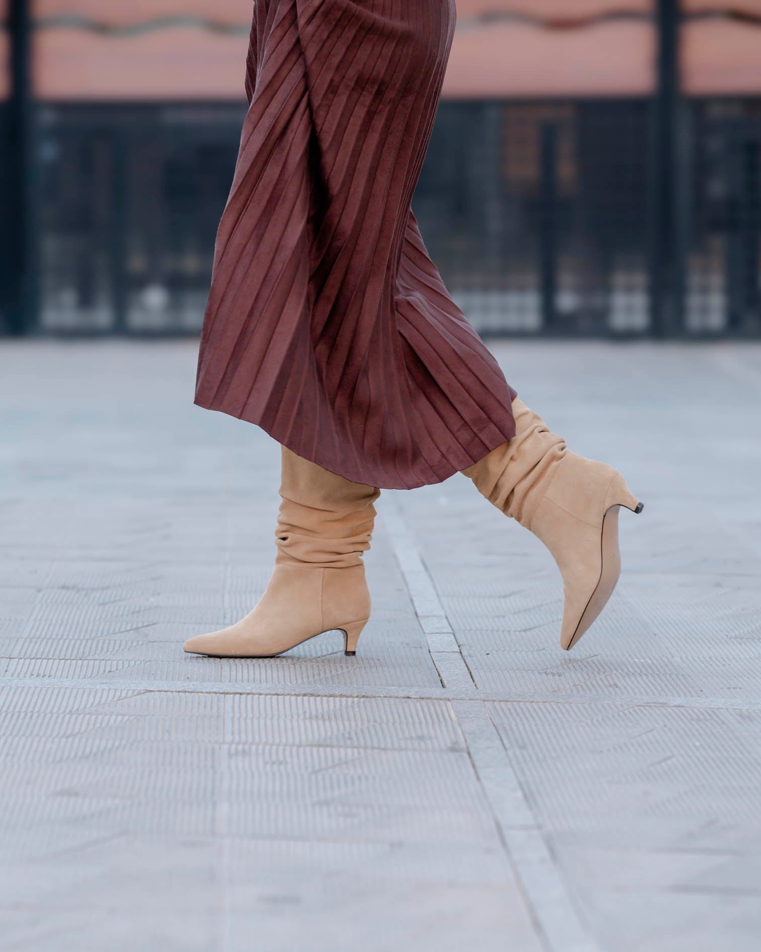 Beige Nirvana Leather Mid Boot